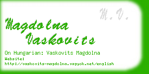 magdolna vaskovits business card